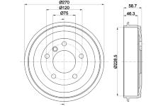 Brzdový buben HELLA PAGID 8DT 355 300-021