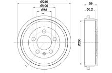 Brzdový buben HELLA PAGID 8DT 355 300-371