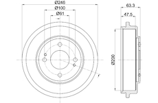 Brzdový buben HELLA PAGID 8DT 355 302-401