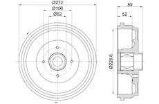 Brzdový buben HELLA PAGID 8DT 355 303-111