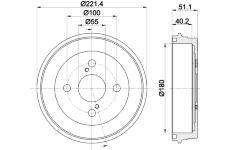 Brzdový buben HELLA PAGID 8DT 355 303-021