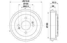 Brzdový buben HELLA PAGID 8DT 355 303-061