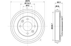 Brzdový buben HELLA PAGID 8DT 355 303-071