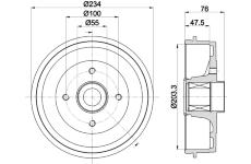 Brzdový buben HELLA PAGID 8DT 355 303-321