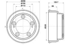 Brzdový buben HELLA PAGID 8DT 355 303-221