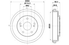 Brzdový buben HELLA PAGID 8DT 355 303-241