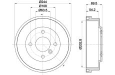 Brzdový buben HELLA PAGID 8DT 355 303-421