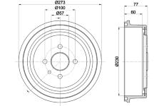 Brzdový buben HELLA PAGID 8DT 355 303-451