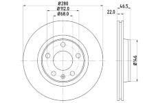 Brzdový kotouč HELLA PAGID 8DD 355 105-531