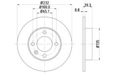 Brzdový kotouč HELLA PAGID 8DD 355 106-681