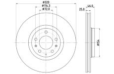 Brzdový kotouč HELLA PAGID 8DD 355 114-491