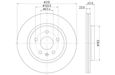 Brzdový kotouč HELLA PAGID 8DD 355 132-751