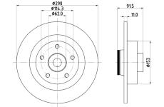 Brzdový kotouč HELLA PAGID 8DD 355 133-651