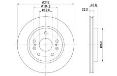 Brzdový kotouč HELLA PAGID 8DD 355 134-651