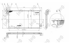 Chladič, chlazení motoru ABAKUS 032-017-0004-B
