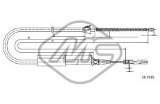 żażné lanko parkovacej brzdy Metalcaucho 80583