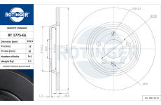 Brzdový kotouč ROTINGER RT 1775-GL