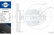 Brzdový kotouč ROTINGER RT 20349-GL