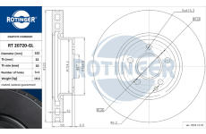 Brzdový kotouč ROTINGER RT 20720-GL