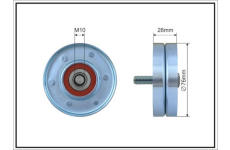 Vratná/vodiaca kladka rebrovaného klinového remeňa CAFFARO 165-36