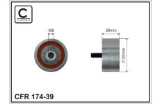 Vratná/vodiaca kladka rebrovaného klinového remeňa CAFFARO 174-39