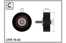 Vratná/vodiaca kladka rebrovaného klinového remeňa CAFFARO 19-43