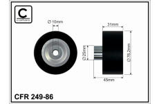 Vratná/vodicí kladka, klínový žebrový řemen CAFFARO 249-86