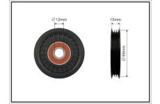 Vratná/vodicí kladka, klínový žebrový řemen CAFFARO 313-00