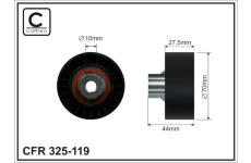 Vratna/vodici kladka, klinovy zebrovy remen CAFFARO 325-119