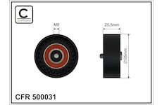 Vratna/vodici kladka, klinovy zebrovy remen CAFFARO 500031