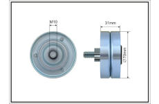 Vratná/vodiaca kladka rebrovaného klinového remeňa CAFFARO 500157