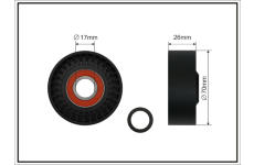Napínací kladka, žebrovaný klínový řemen CAFFARO 500755