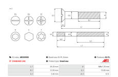 Šroub alternátoru AS-PL ARS9090S
