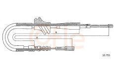 żażné lanko parkovacej brzdy COFLE 10.753