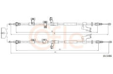 Tažné lanko, parkovací brzda COFLE 92.10.5386