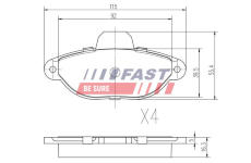 Sada brzdových destiček, kotoučová brzda FAST FT29005