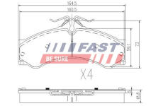 Sada brzdových platničiek kotúčovej brzdy FAST FT29015