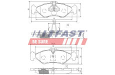 Sada brzdových destiček, kotoučová brzda FAST FT29017