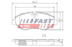 Sada brzdových destiček, kotoučová brzda FAST FT29019