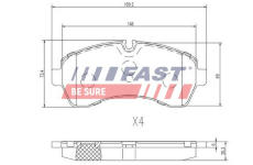 Sada brzdových destiček, kotoučová brzda FAST FT29022