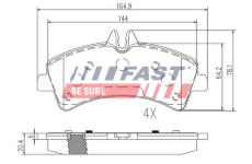 Sada brzdových destiček, kotoučová brzda FAST FT29023