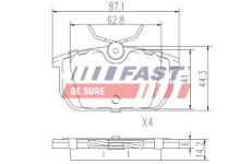 Sada brzdových destiček, kotoučová brzda FAST FT29035