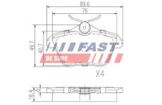 Sada brzdových destiček, kotoučová brzda FAST FT29040