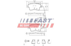 Sada brzdových destiček, kotoučová brzda FAST FT29081