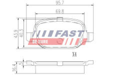 Sada brzdových platničiek kotúčovej brzdy FAST FT29104