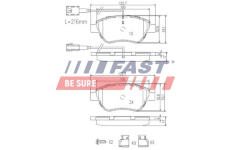 Sada brzdových destiček, kotoučová brzda FAST FT29112