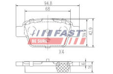 Sada brzdových platničiek kotúčovej brzdy FAST FT29115