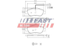 Sada brzdových destiček, kotoučová brzda FAST FT29123