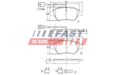 Sada brzdových destiček, kotoučová brzda FAST FT29124