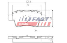 Sada brzdových destiček, kotoučová brzda FAST FT29127